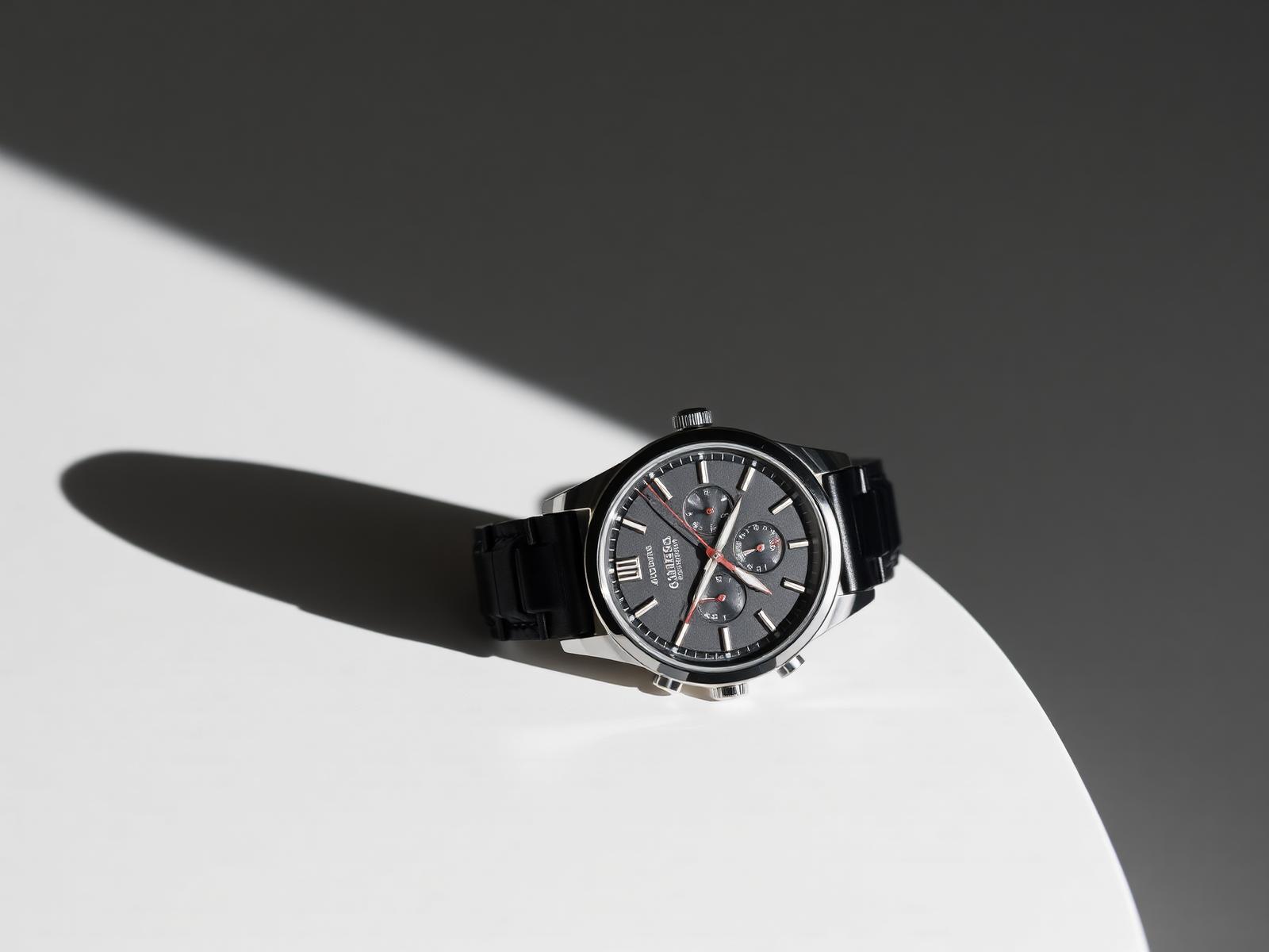 Luxury men's watch on a white surface